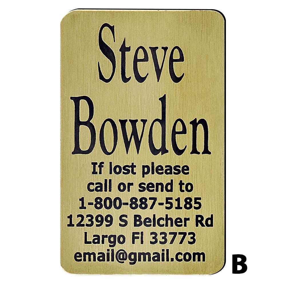 Custom Cane Engraving - Rectangle Brass