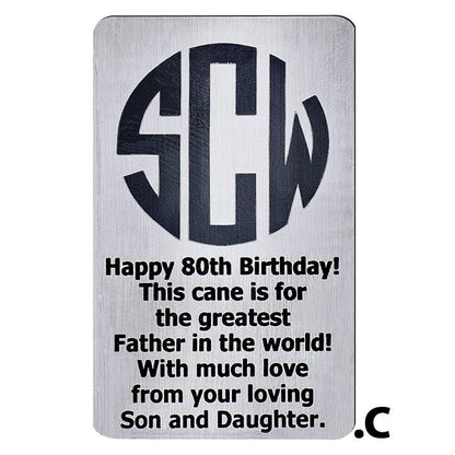 Custom Cane Engraving - Rectangle Stainless Steel