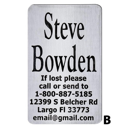 Custom Cane Engraving - Rectangle Stainless Steel