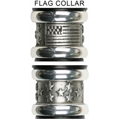 Personalized Stainless Steel Flat-Top Knob Cane: Black Wooden Shaft