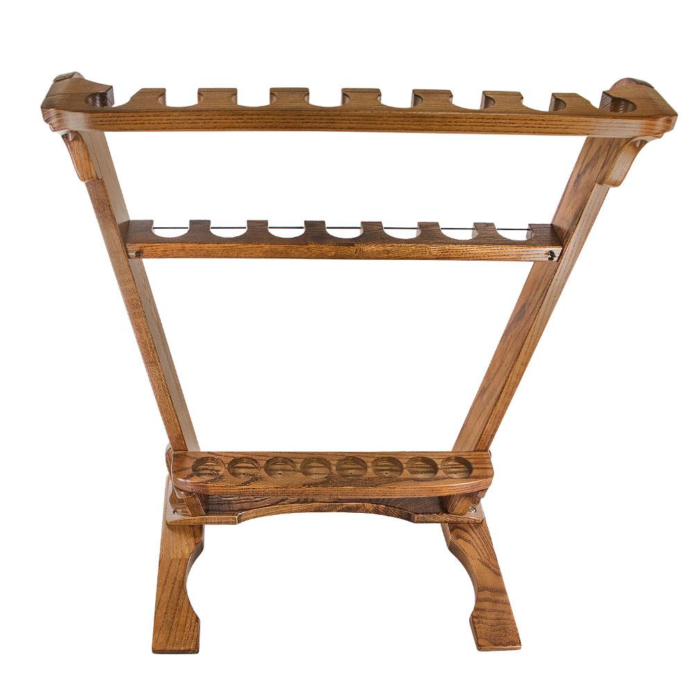 Premium Wood Cane Stand, Espresso Ash - Holds 15