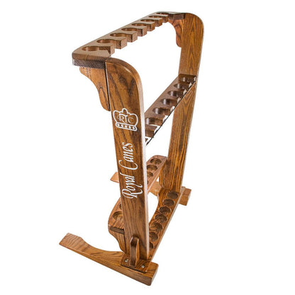 Premium Wood Cane Stand, Espresso Ash - Holds 15