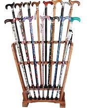 Espresso Ash Wood Cane Stand: Flush Wall Design without Logo