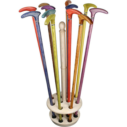 Unique Design Floor Cane Stand: Showcases Handles, Ash Wood