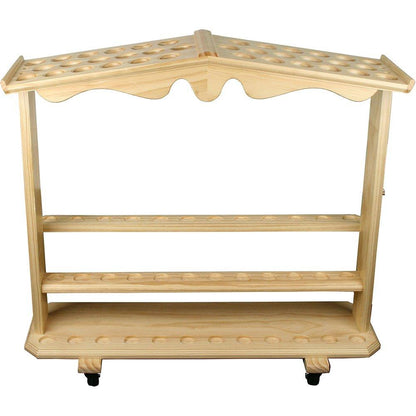 Premium Wood Large Walking Cane Stand, Pine Wood - Holds 36