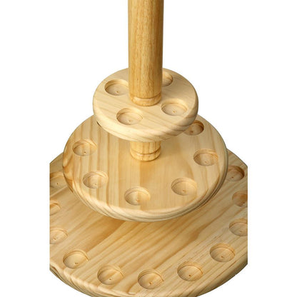 Collector's Dream: Round Walking Cane Stand in Pine Wood