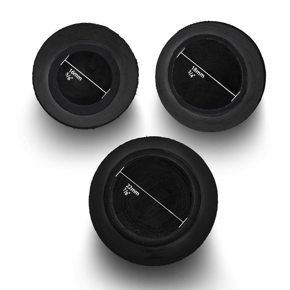 Compact Black Rubber Tips: Sleek, Low Profile