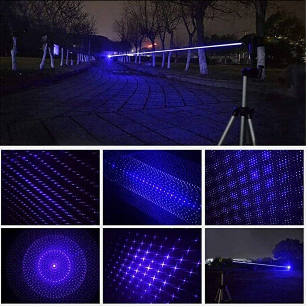 GS258-Blue Gatling Burning Laser Pointer Adjustable Visible Beam Dot Light