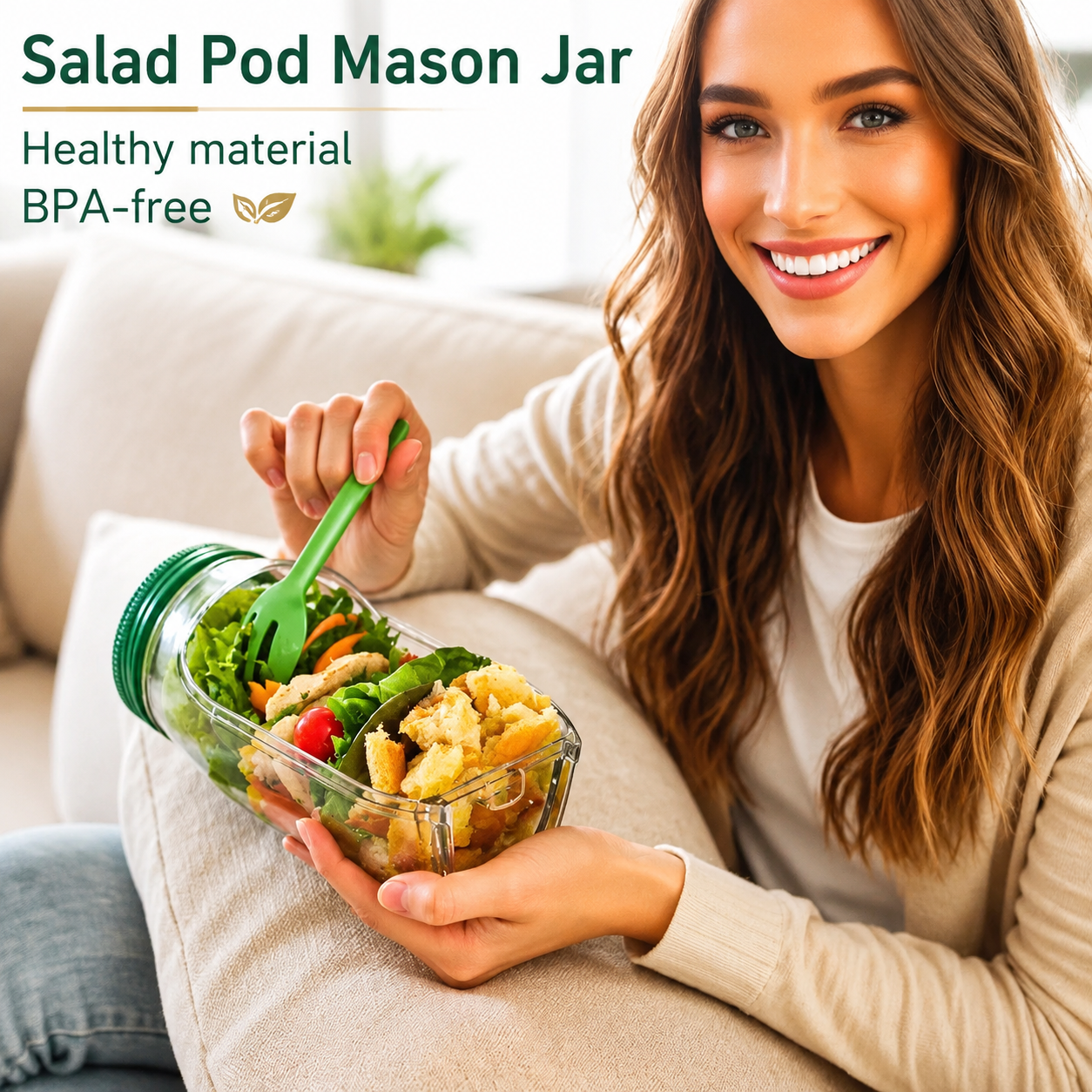 Stylish Portable Salad Jar for Healthy On-the-Go Lunches