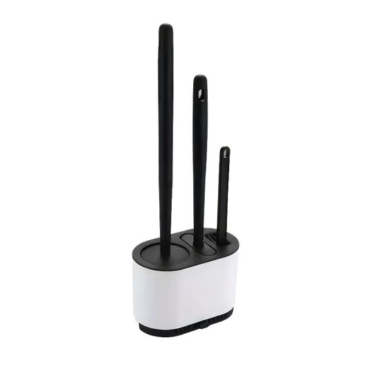 Toilet Brush with No-Slip Silicone Long Handle Set