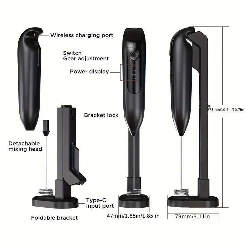 Electric Milk Handheld Coffee Mixer Wand