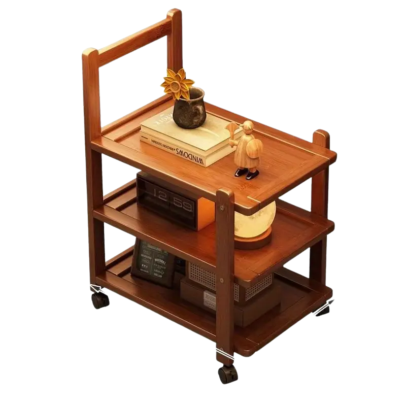 Solid Wood Side Table with Storage