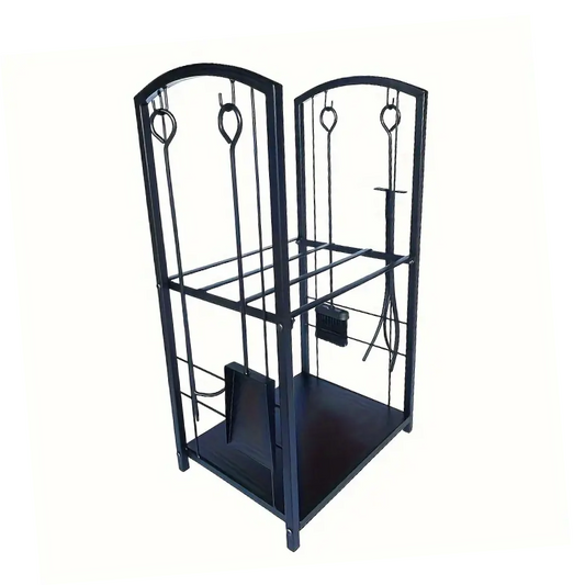 Metal Firewood Rack with 4-Tool Set