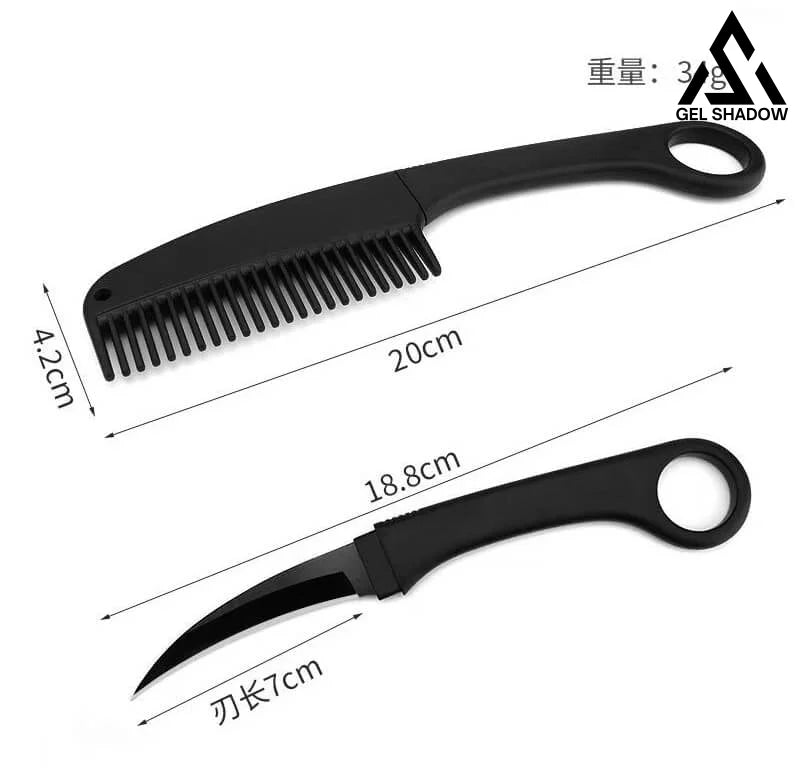Self Defense Brush Comb With Hidden Sharp Knife-GS84