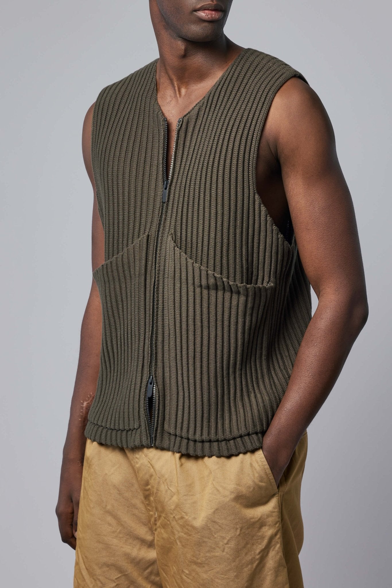 Rib Knit Utility Vest