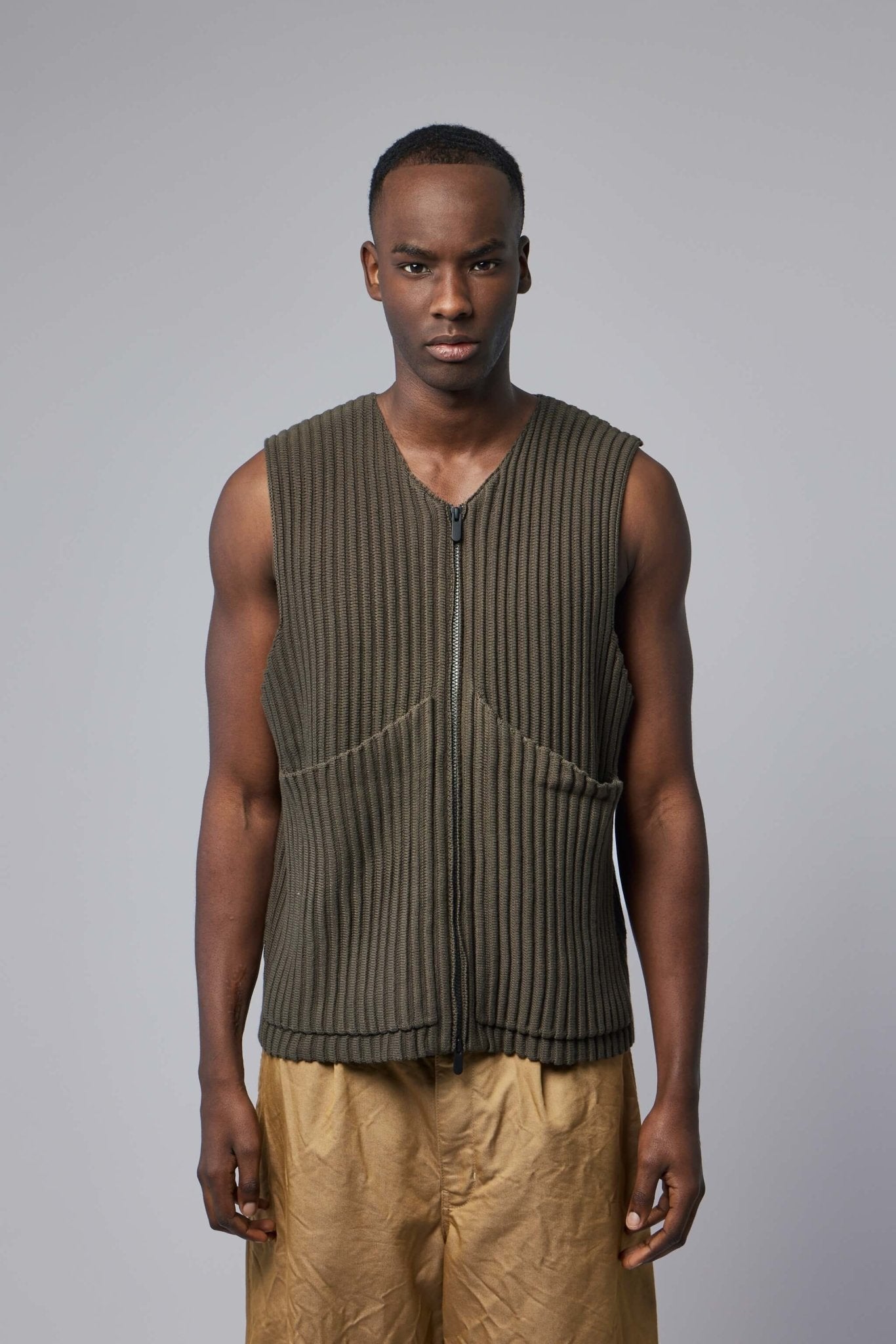 Rib Knit Utility Vest