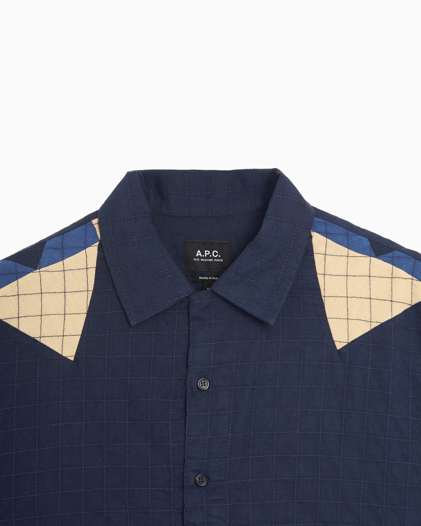 Camisa Relaxed de manga corta A.P.C. Patchwork para hombre
