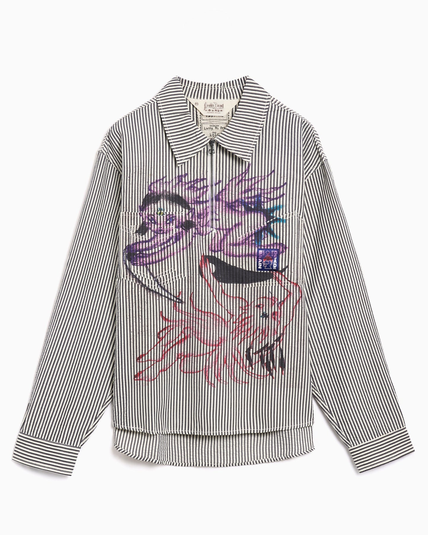 Camisa con gráfico Media cremallera Brain Dead Angel para hombre