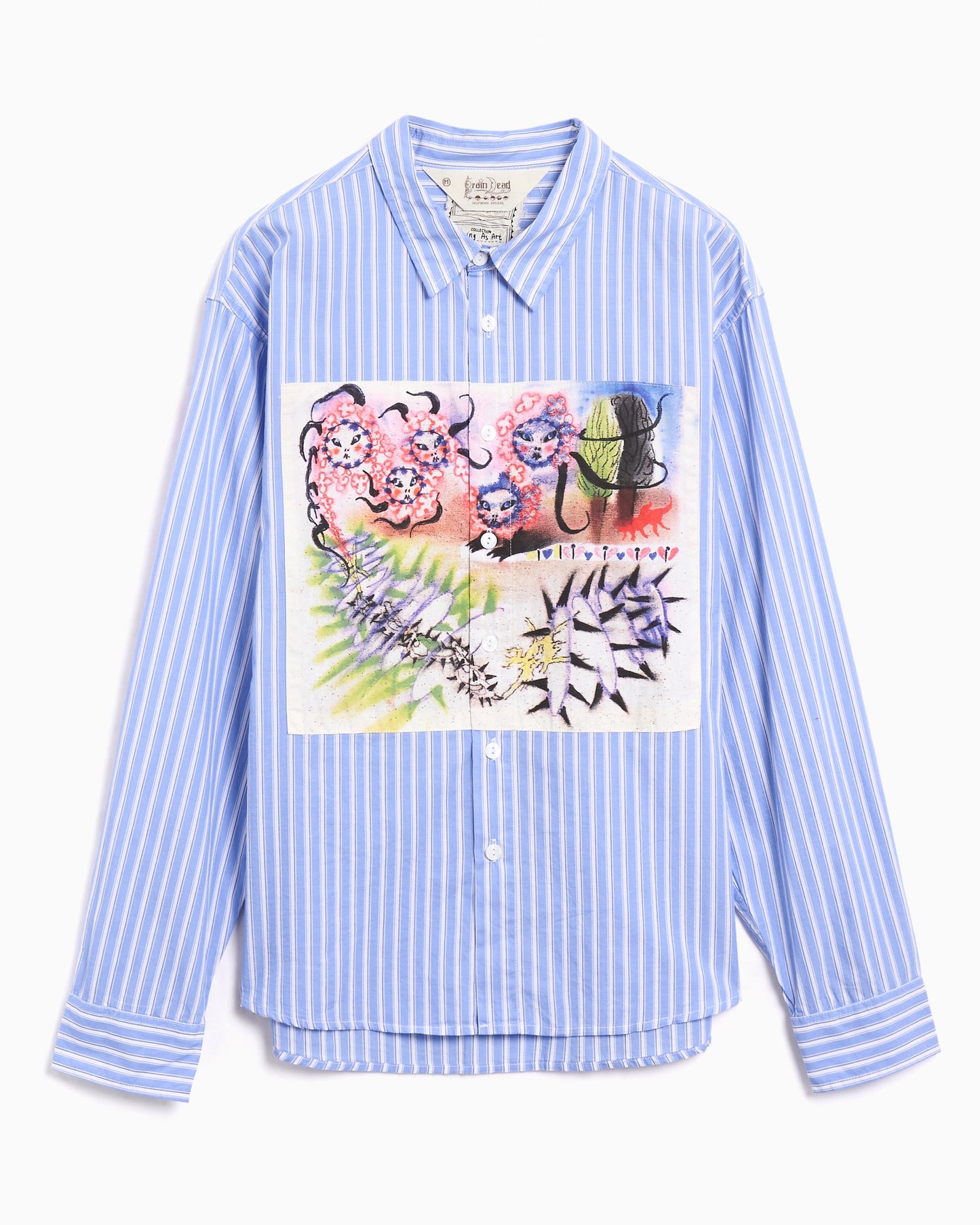 Camisa con gráfico A rayas Brain Dead Omer Oxford para hombre