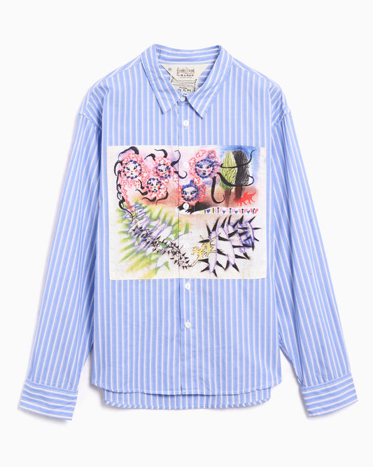 Camisa con gráfico A rayas Brain Dead Omer Oxford para hombre