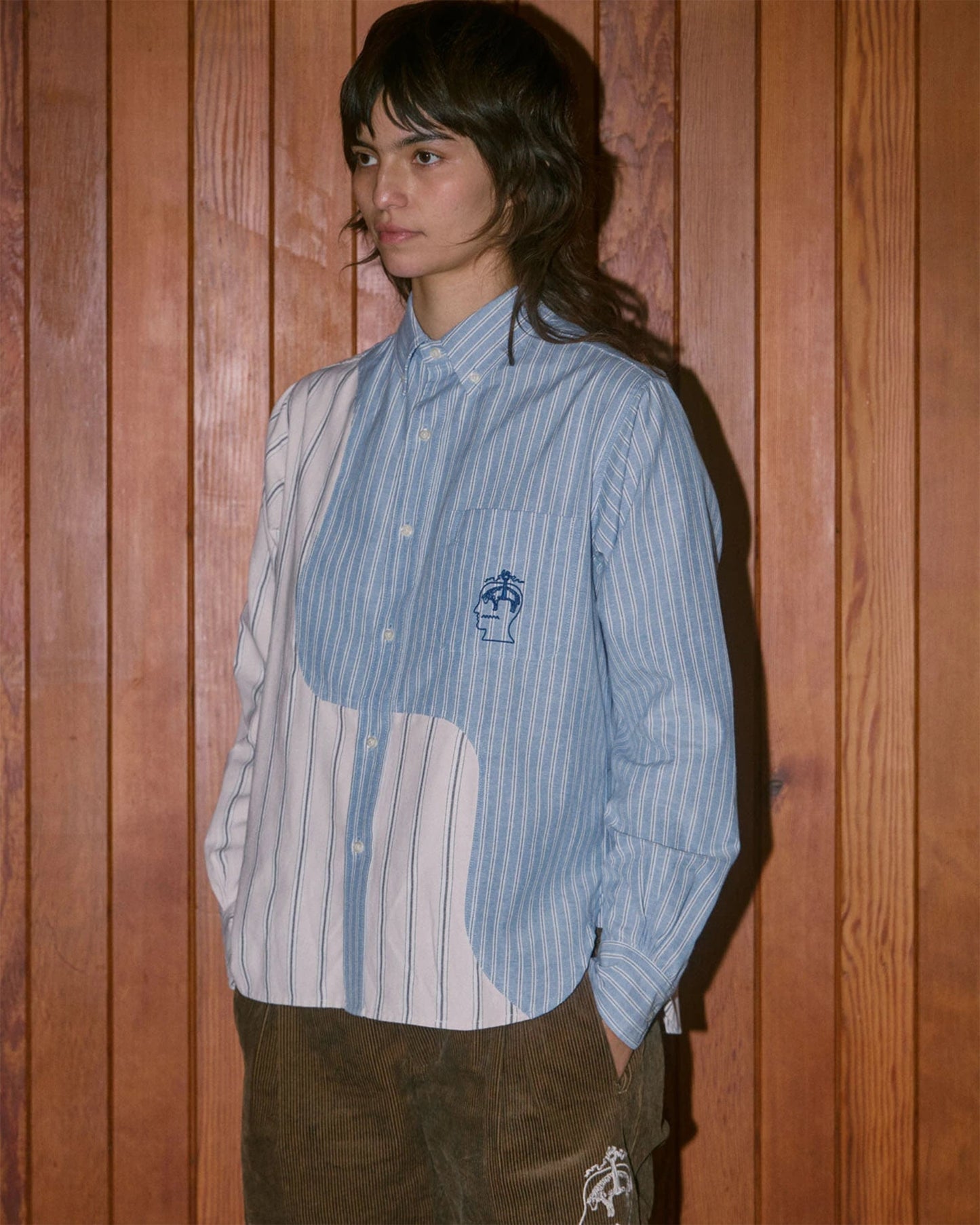 Camisa de rayas Brain Dead x Brooks Brothers California para hombre