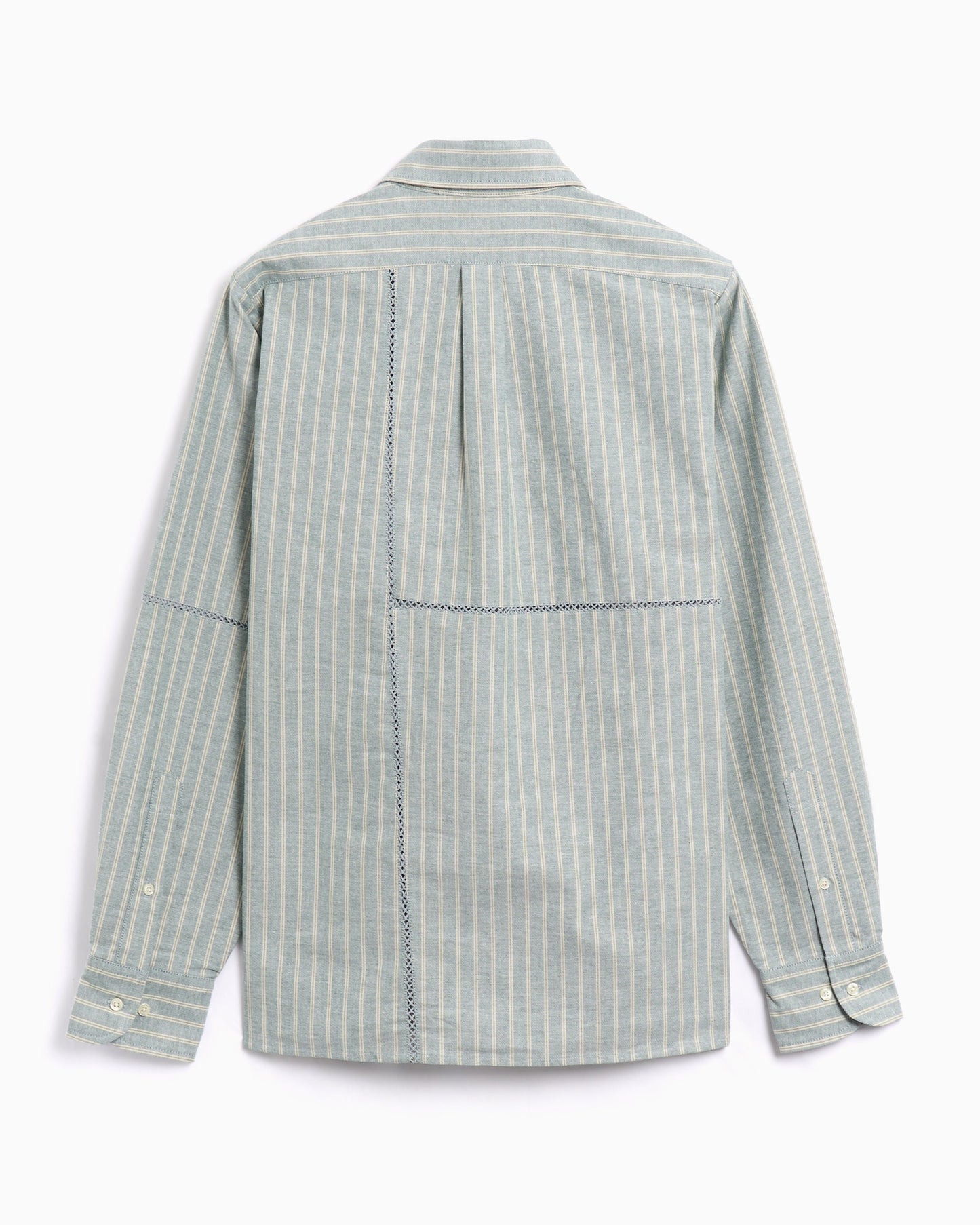 Camisa de rayas Brain Dead x Brooks Brothers Patchwork Oxford para hombre