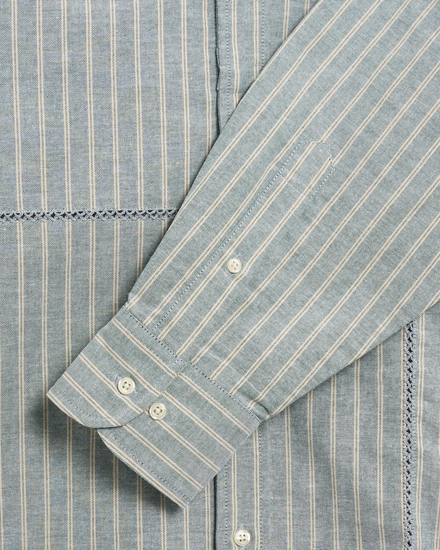 Camisa de rayas Brain Dead x Brooks Brothers Patchwork Oxford para hombre