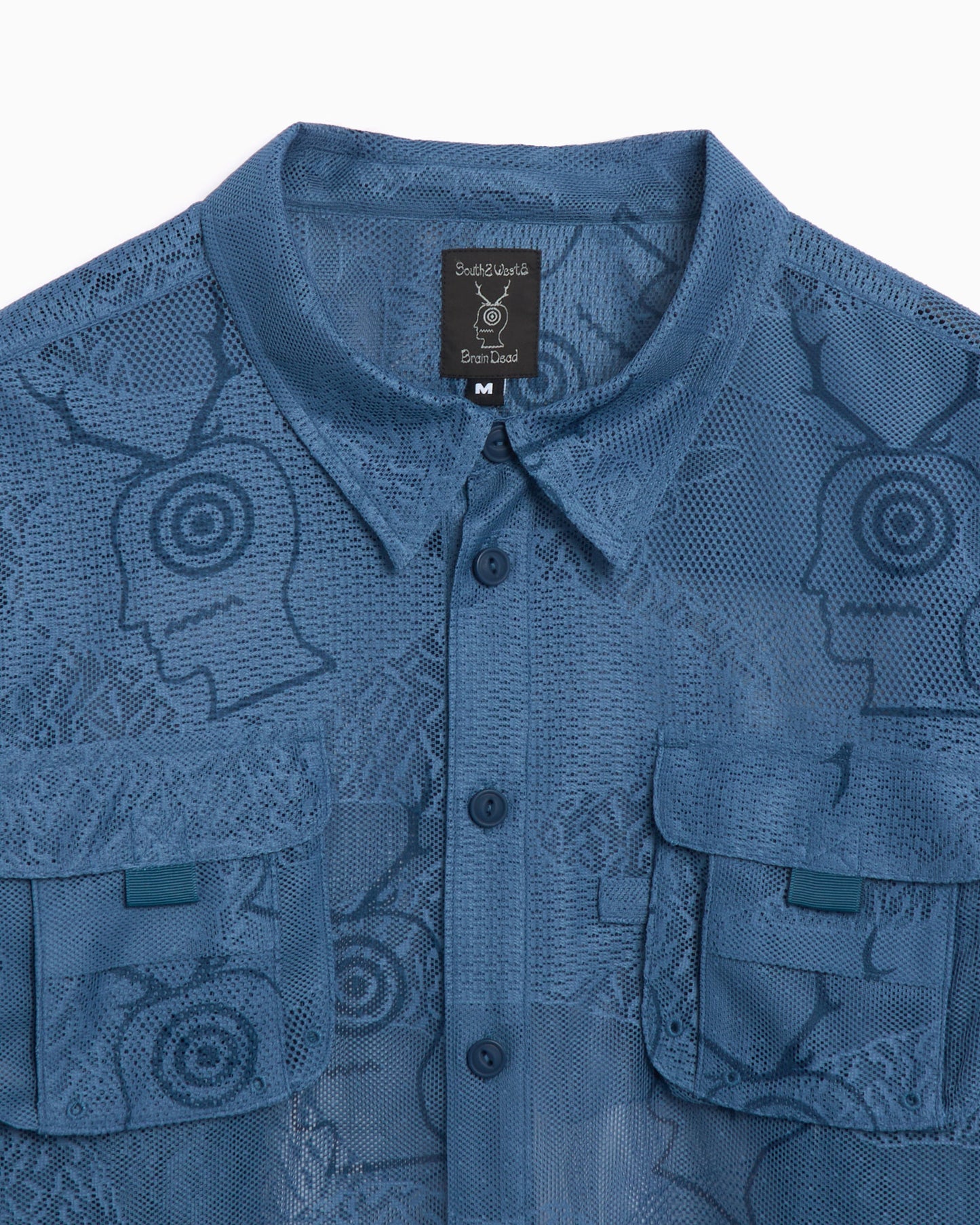 Camisa Relaxed Brain Dead x South2 West8 Men's Engineered Mesh Fishing Shirt para hombre