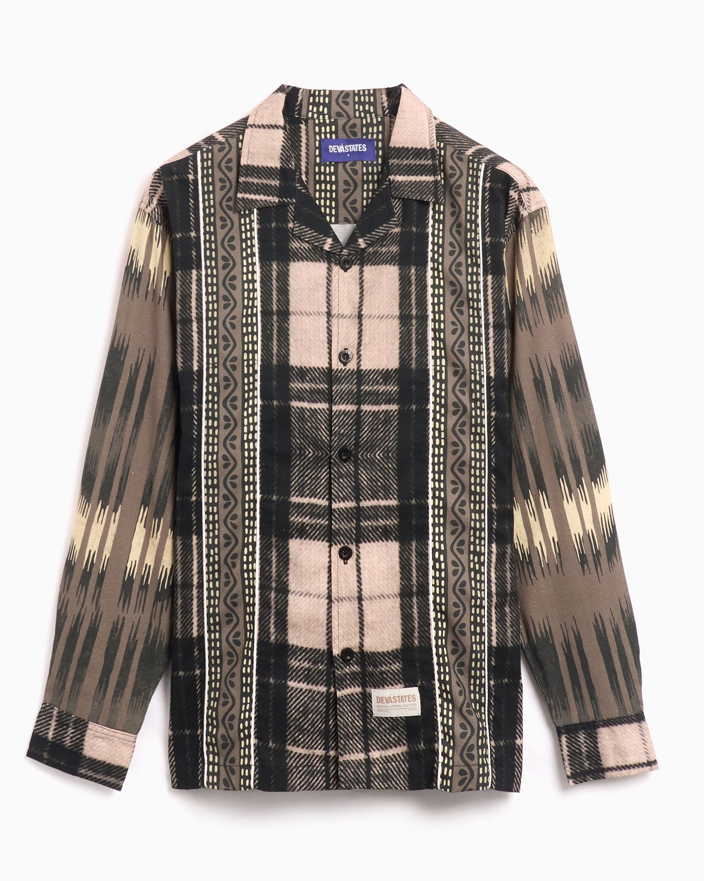 Camisa DEVÁ STATES Ikat Men's Long Sleeve Linen Shirt para hombre