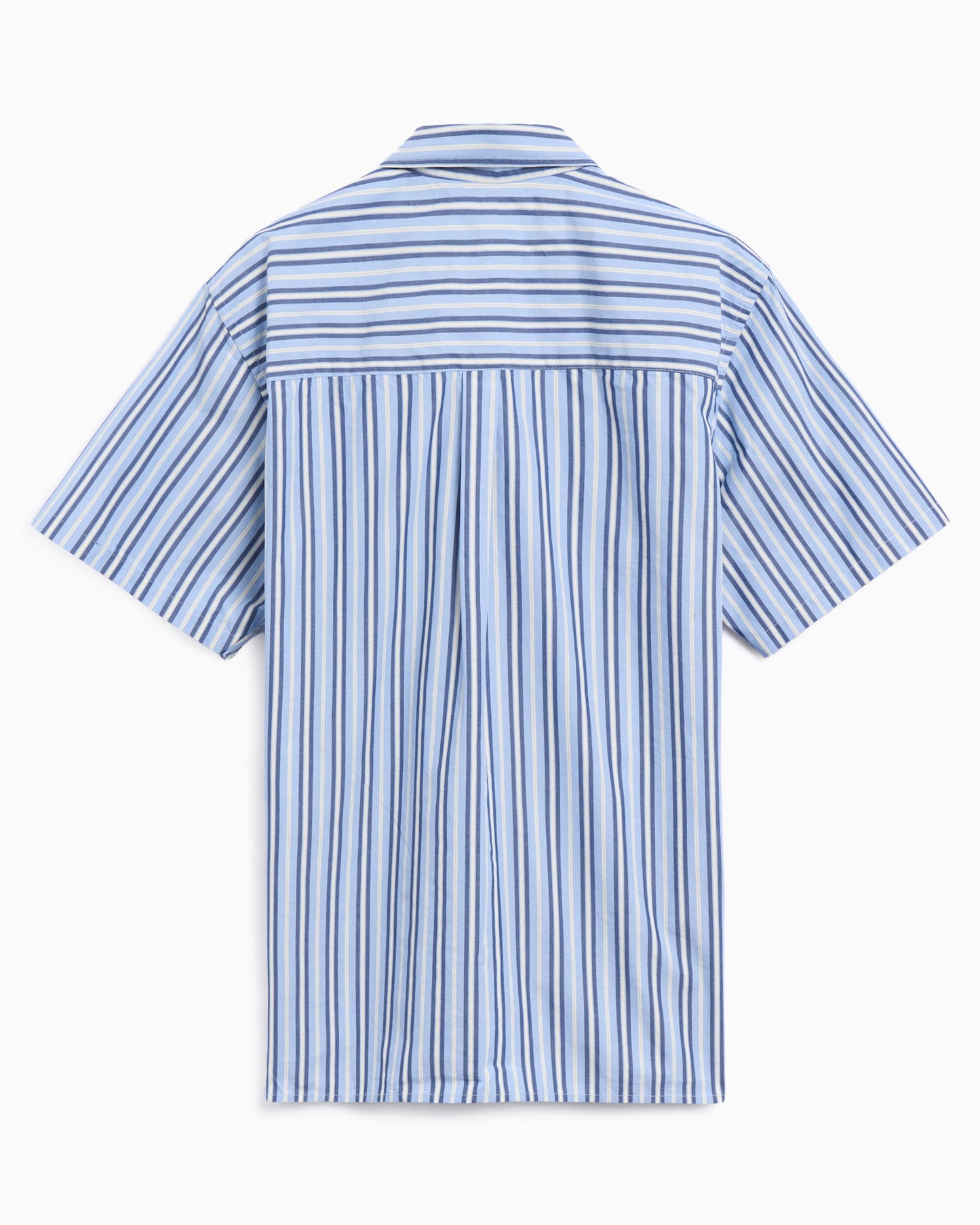 Camisa de rayas de manga corta Forét Atlas Poplin para hombre