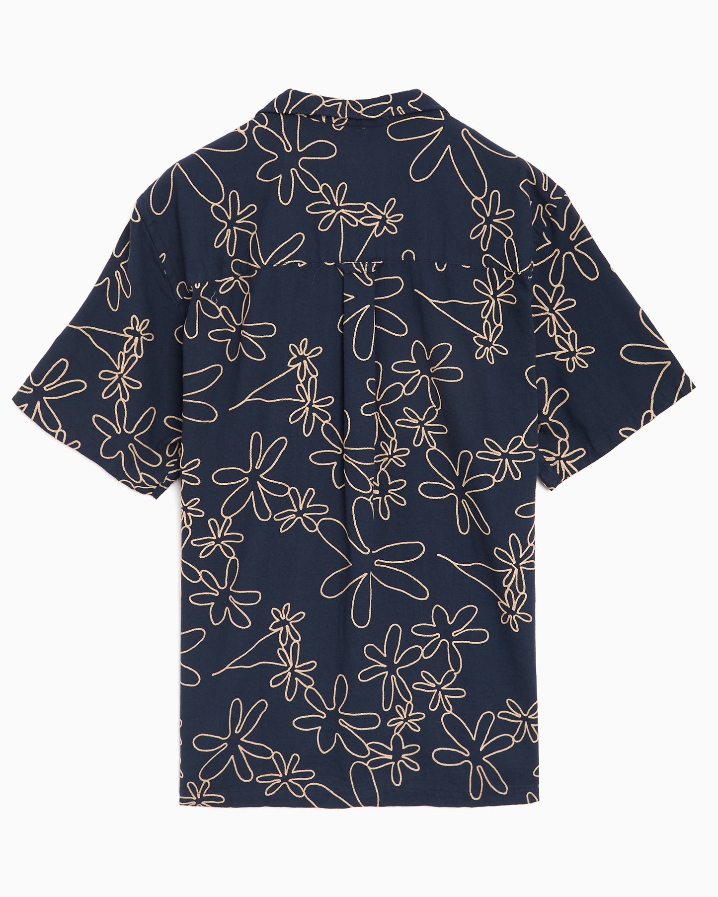 Camisa bordado de manga corta forét Flower para hombre