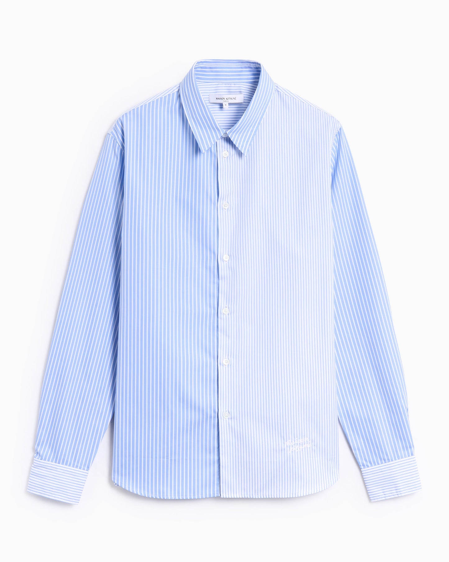 Camisa de rayas Relaxed Maison Kitsuné Handwriting Patchwork para hombre