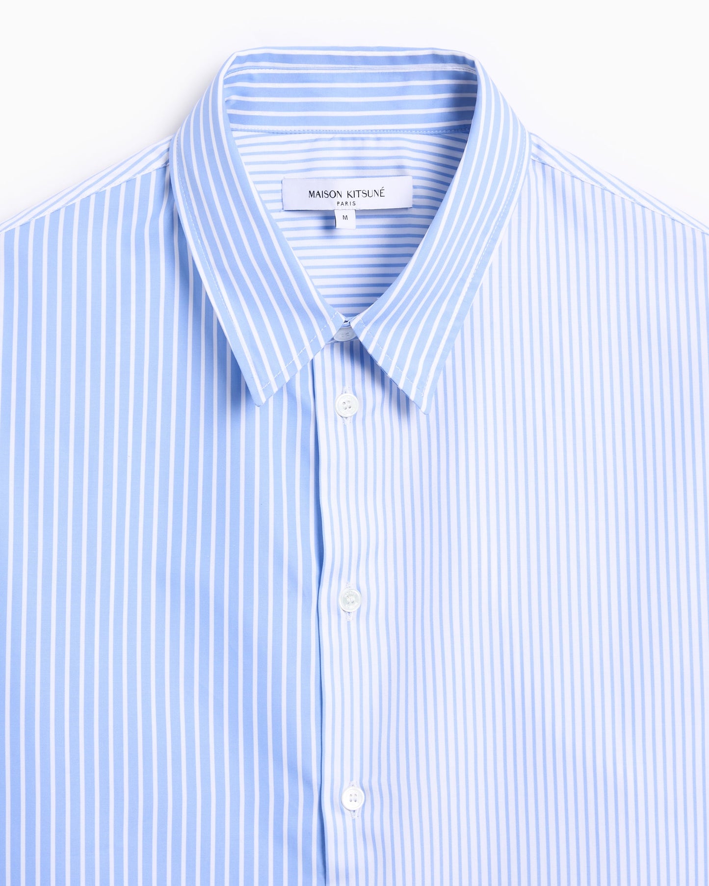 Camisa de rayas Relaxed Maison Kitsuné Handwriting Patchwork para hombre