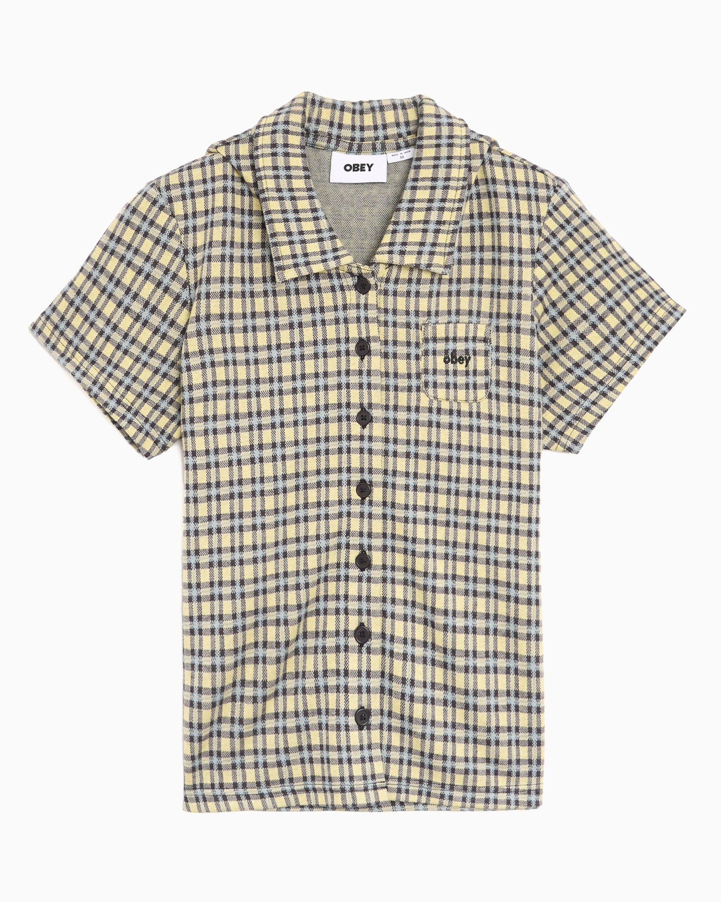 Camisa de cuadros de manga corta OBEY Clothing Lila para mujer