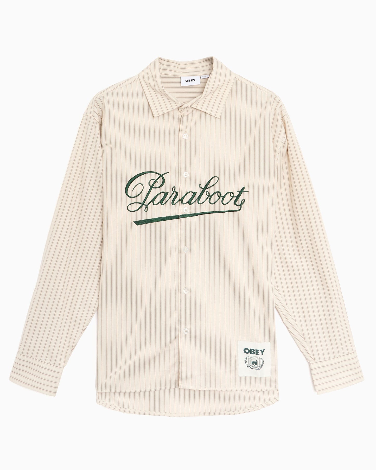 Camisa de rayas OBEY Clothing x Paraboot Bochy Embroidered para hombre