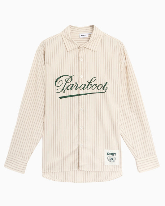 Camisa de rayas OBEY Clothing x Paraboot Bochy Embroidered para hombre