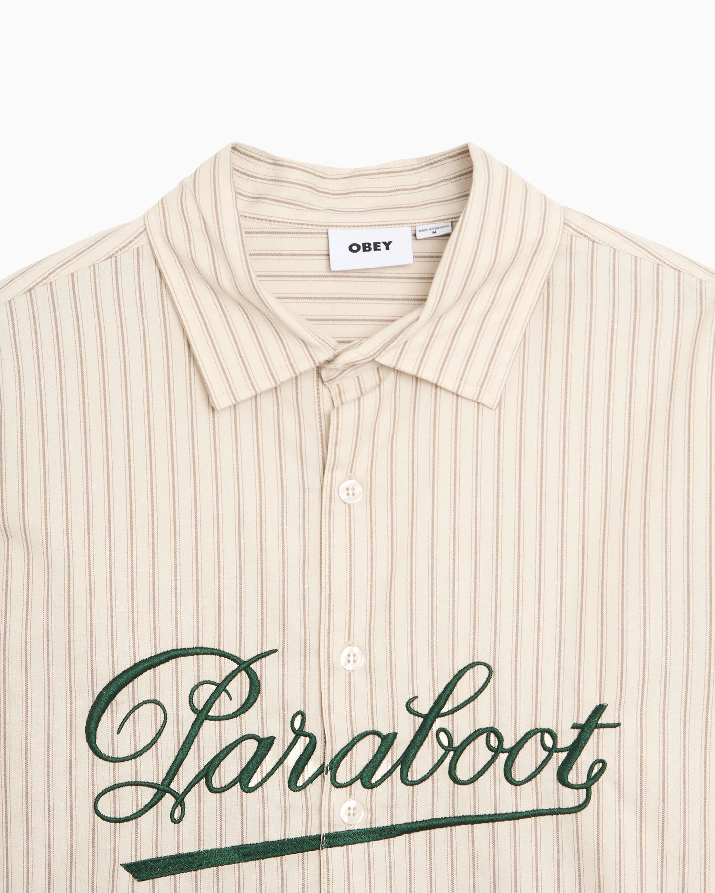 Camisa de rayas OBEY Clothing x Paraboot Bochy Embroidered para hombre