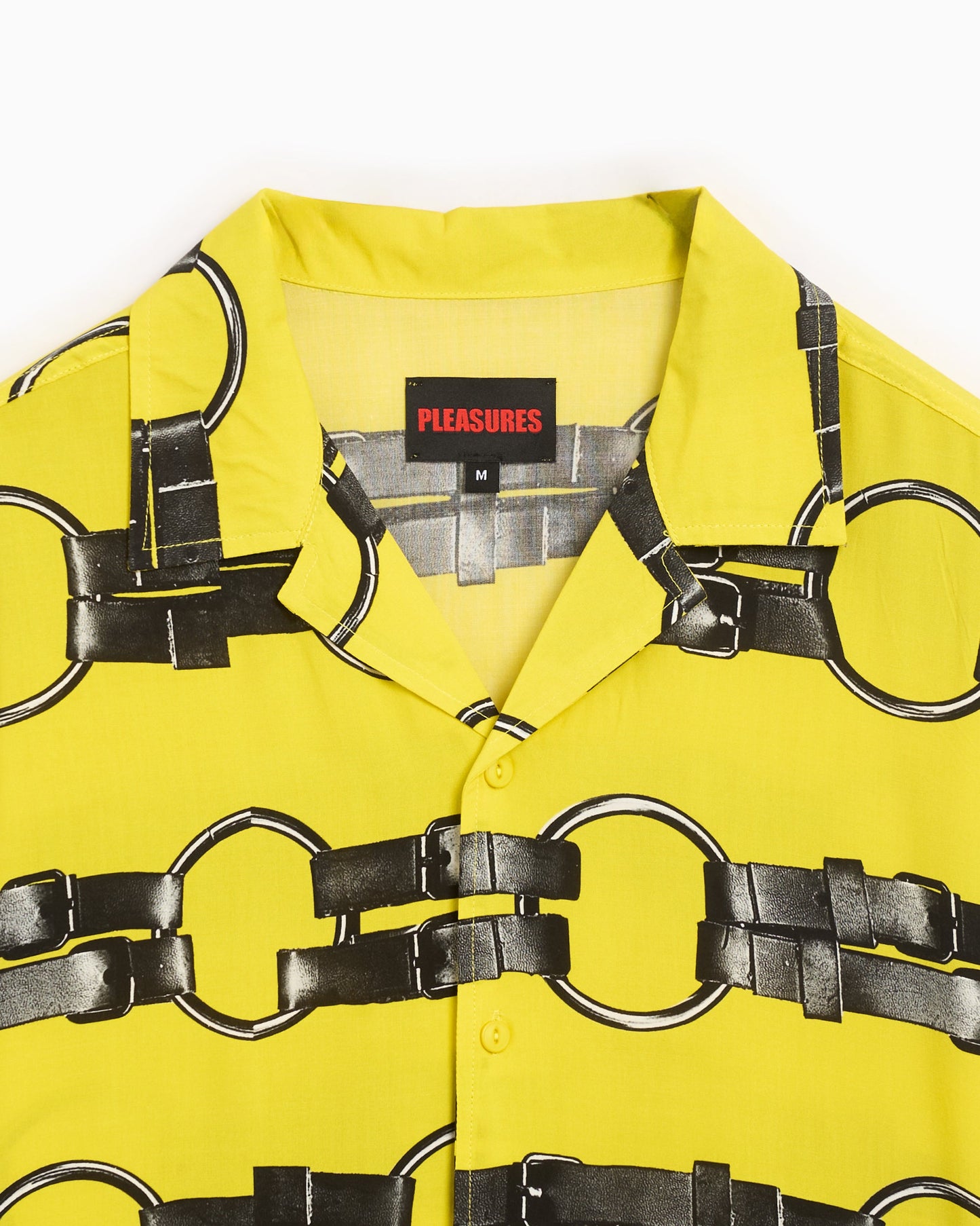 Camisa Pleasures Straps Men's Button Down Short Sleeve Shirt para hombre