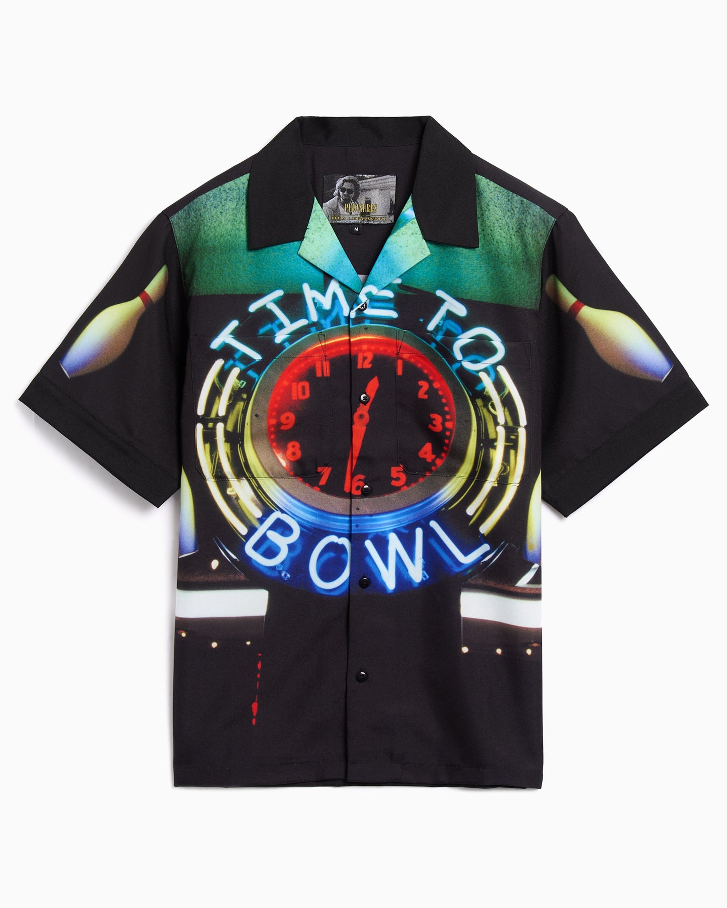 Camisa de manga corta Pleasures Time Bowling para hombre
