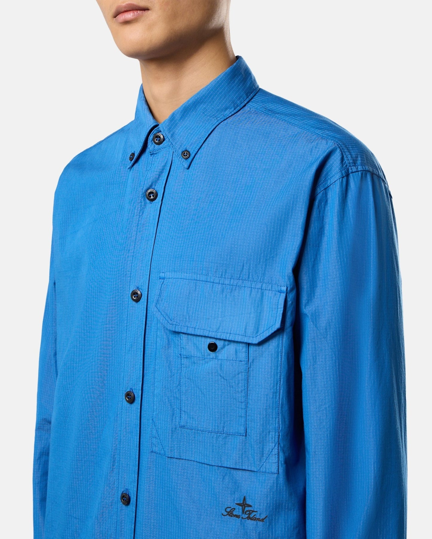 Camisa bordado Relaxed Stone Island Ripstop para hombre
