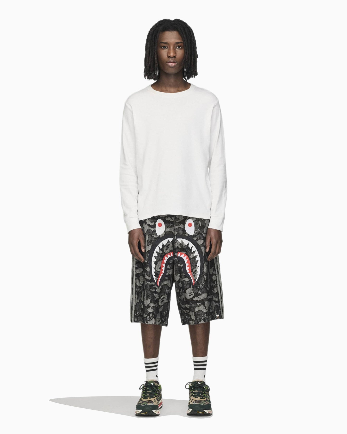Pantalones cortos Relaxed adidas Originals x BAPE Shark Denim Jorts para hombre