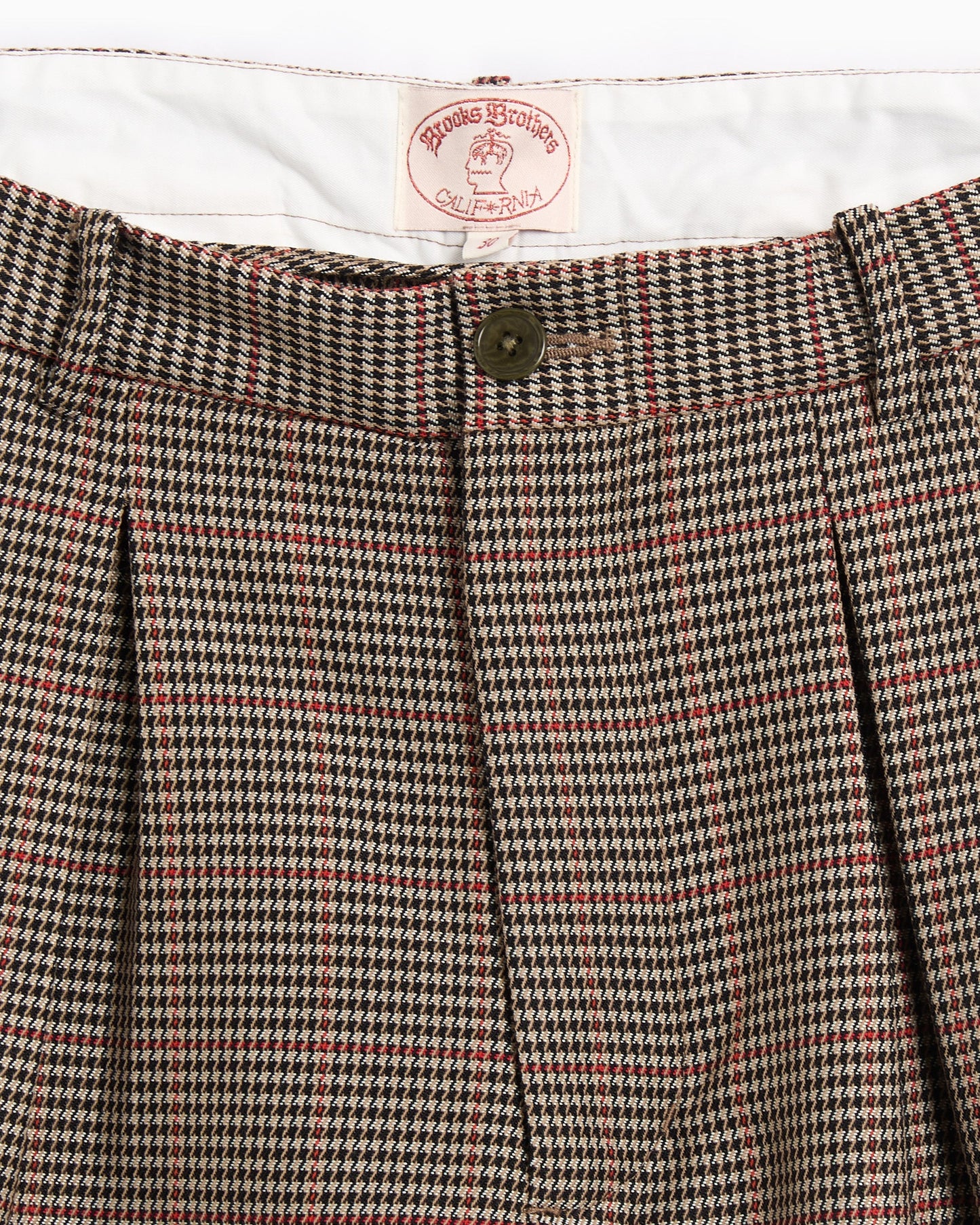 Pantalones cortos Brain Dead x Brooks Brothers Houndstooth Plaid Pleated para hombre