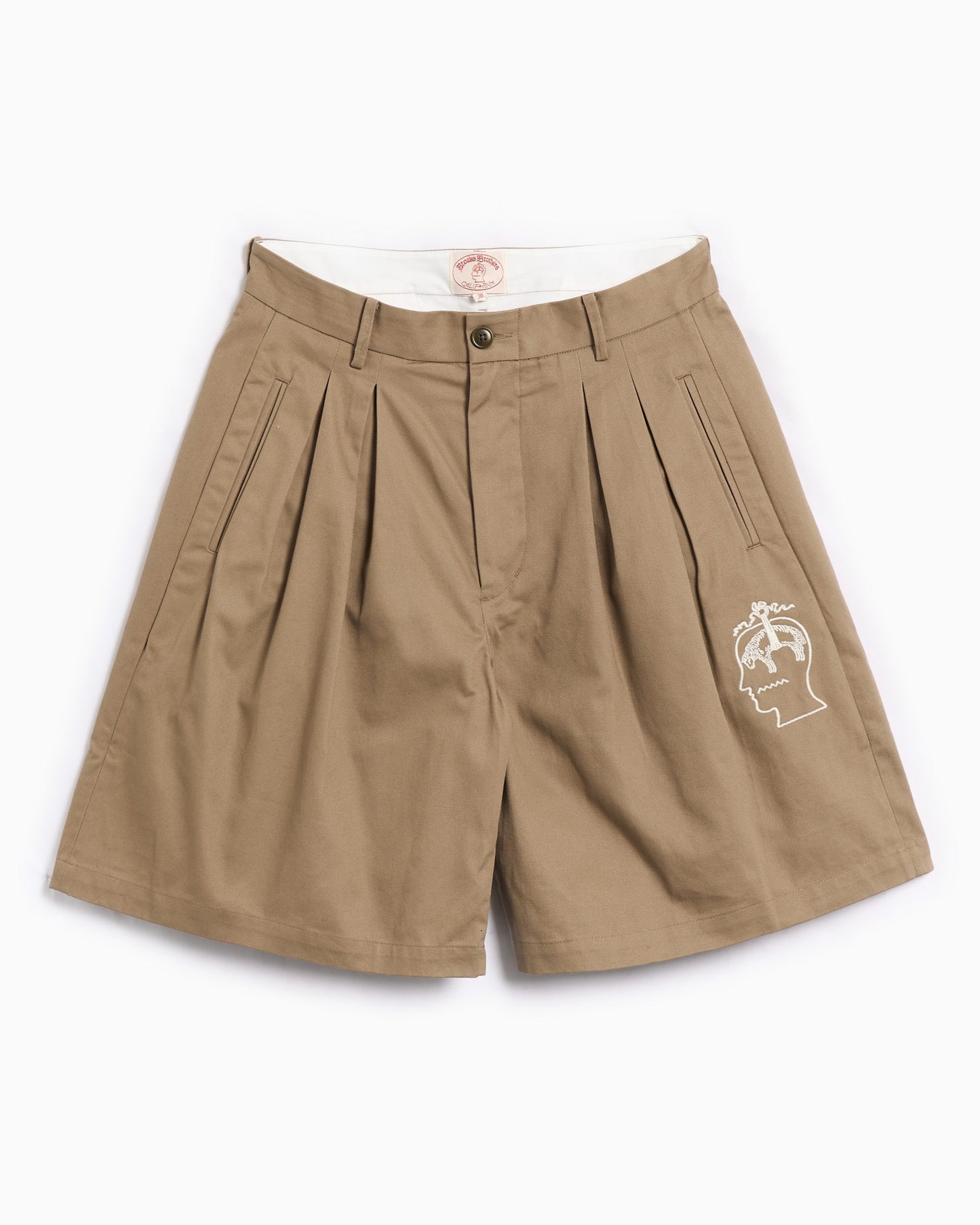 Pantalones cortos Brain Dead x Brooks Brothers Pleated Chino para hombre