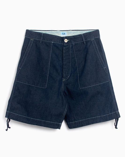 Pantalones cortos CP Company Men's Logo Patch Denim Shorts para hombre