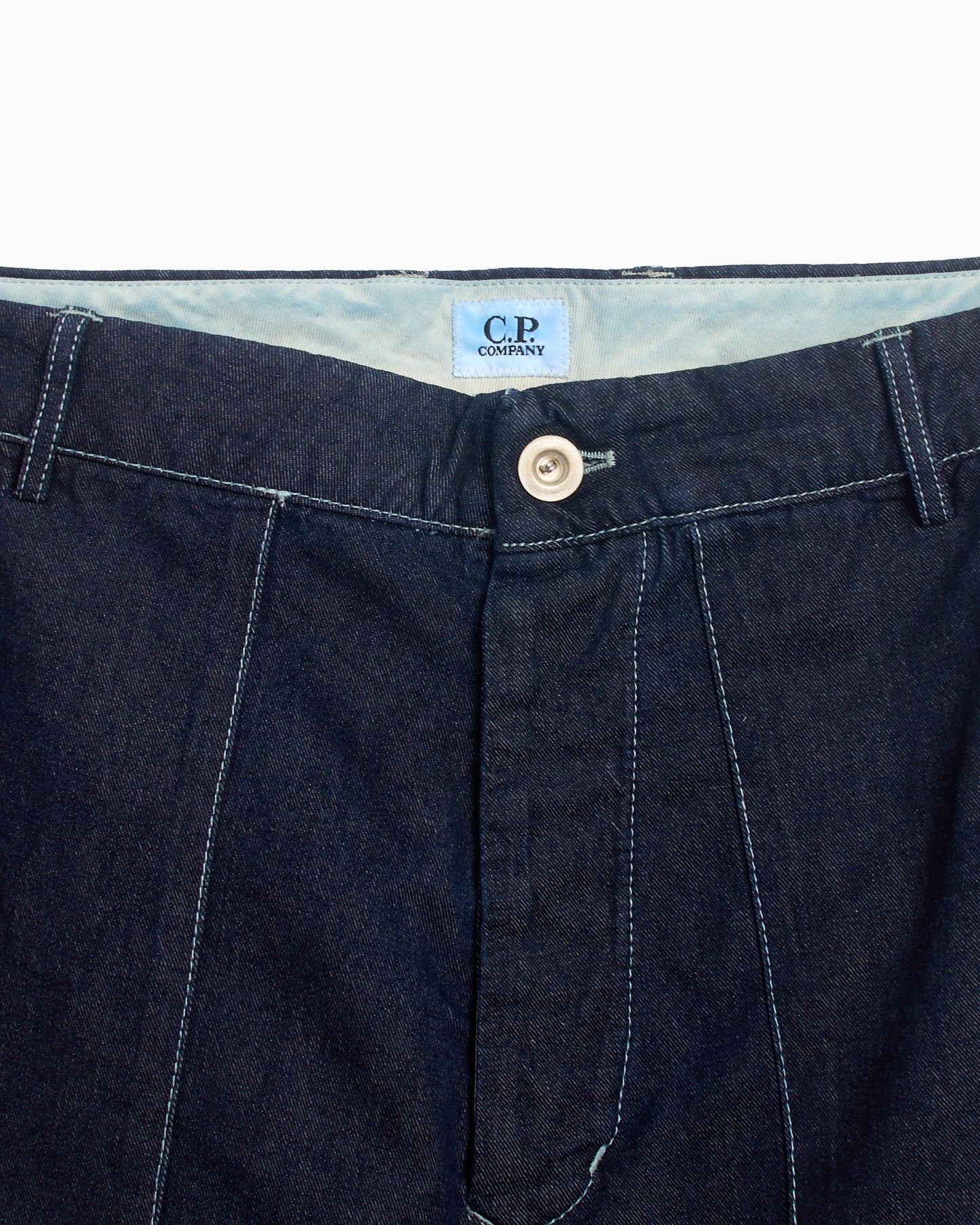 Pantalones cortos CP Company Men's Logo Patch Denim Shorts para hombre