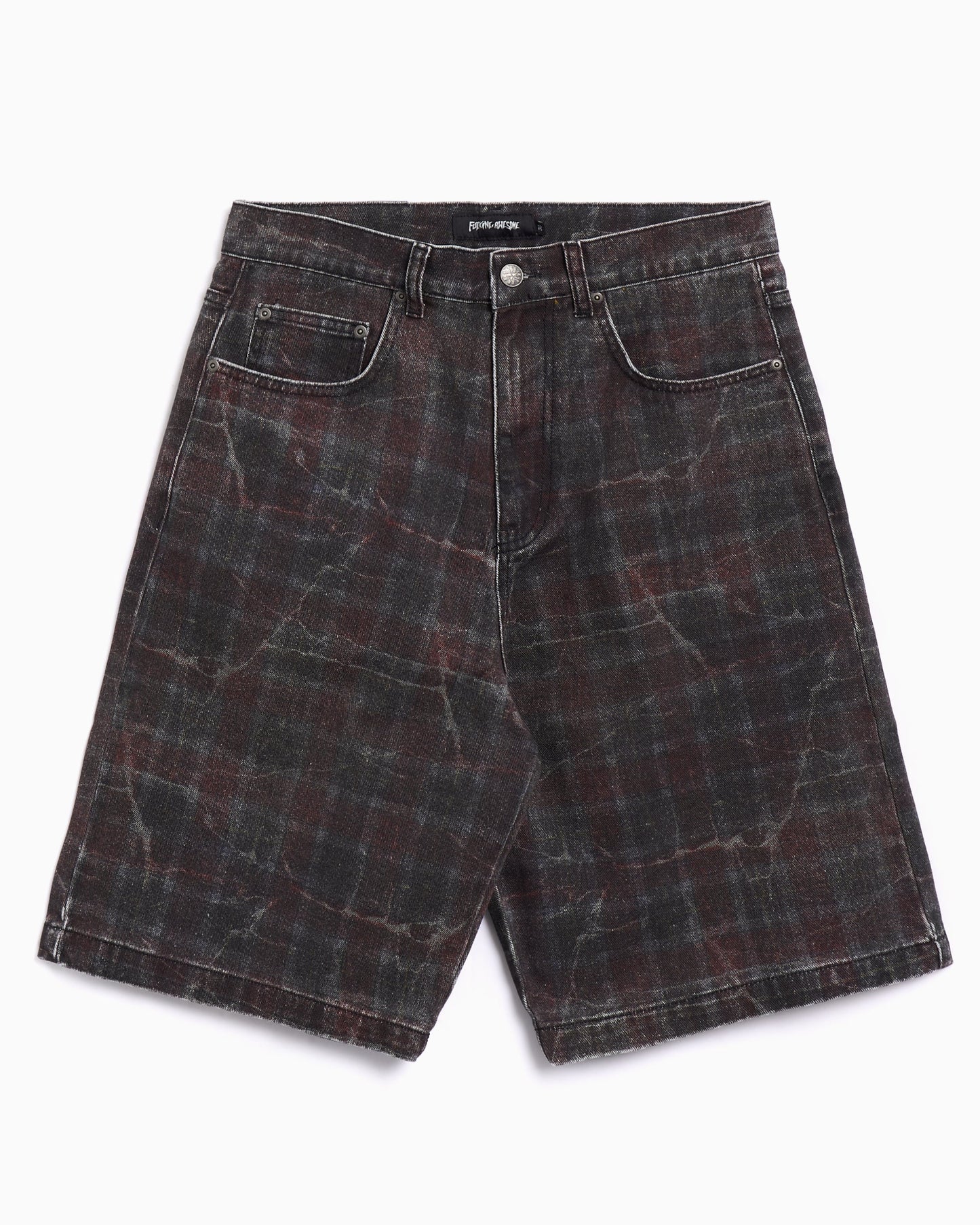 Pantalones cortos Plaid Denim Fucking Awesome Miller para hombre