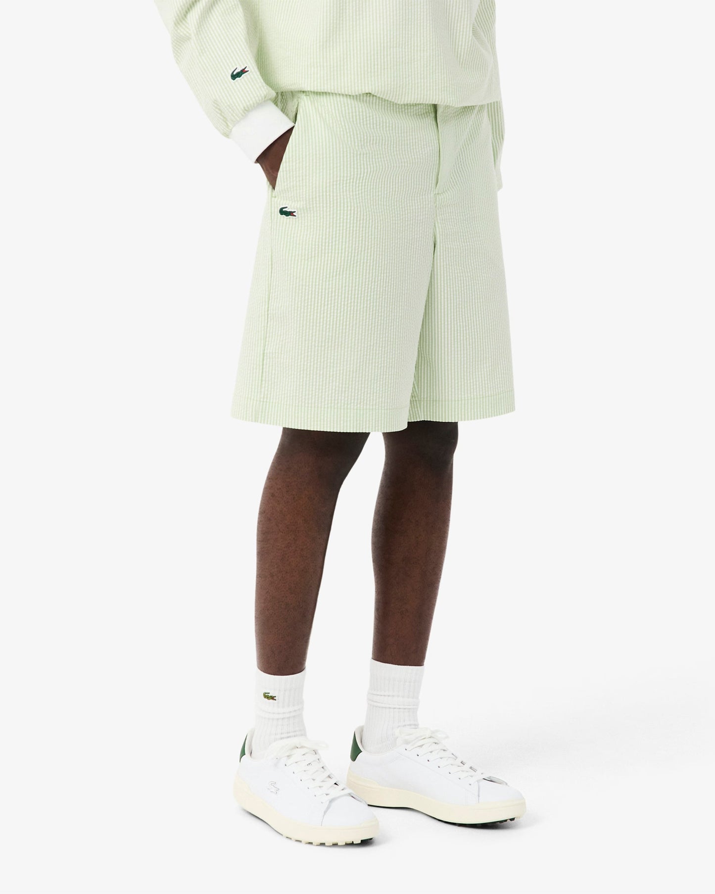Pantalones cortos de rayas Relaxed Lacoste Ultra Dry para hombre