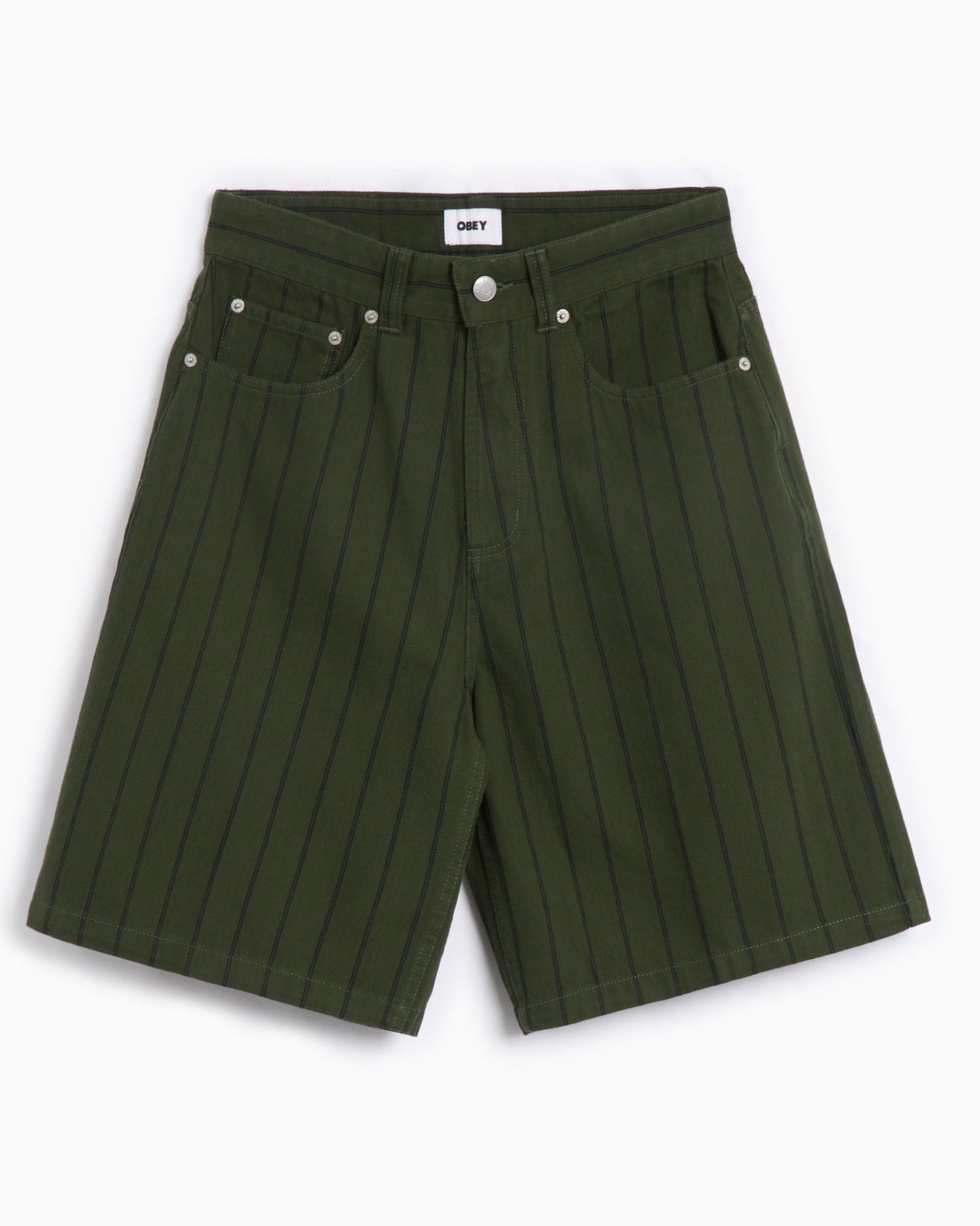 Pantalones cortos OBEY Clothing Stripe Men's Baggy Denim Shorts para hombre