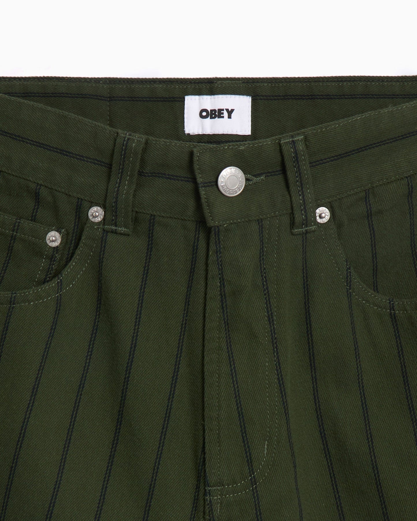 Pantalones cortos OBEY Clothing Stripe Men's Baggy Denim Shorts para hombre