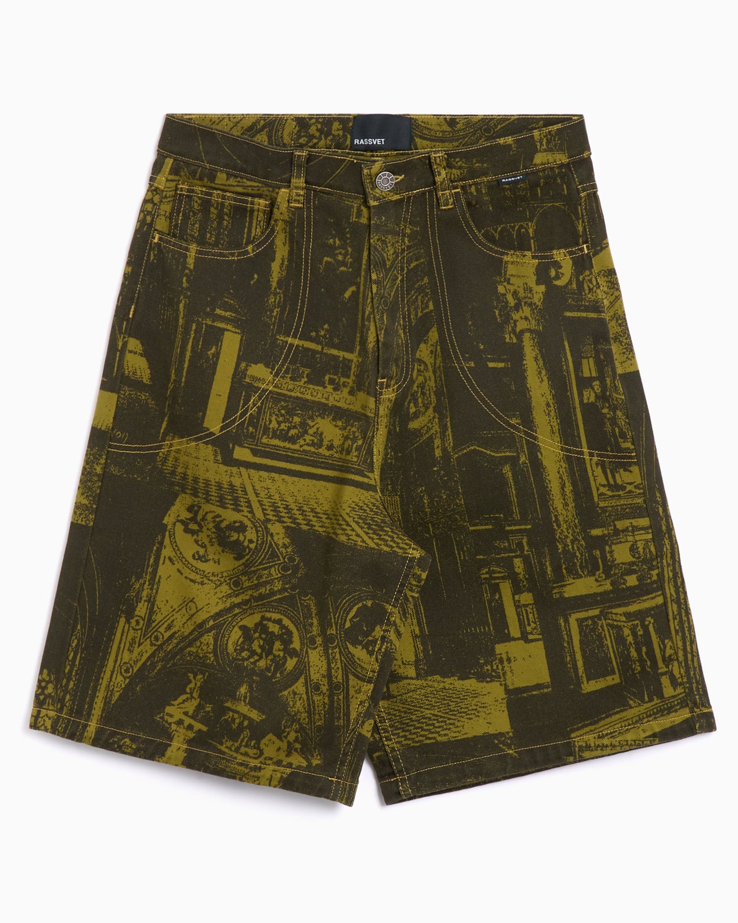 Pantalones cortos Rassvet Castle Printed Men's Denim Shorts para hombre